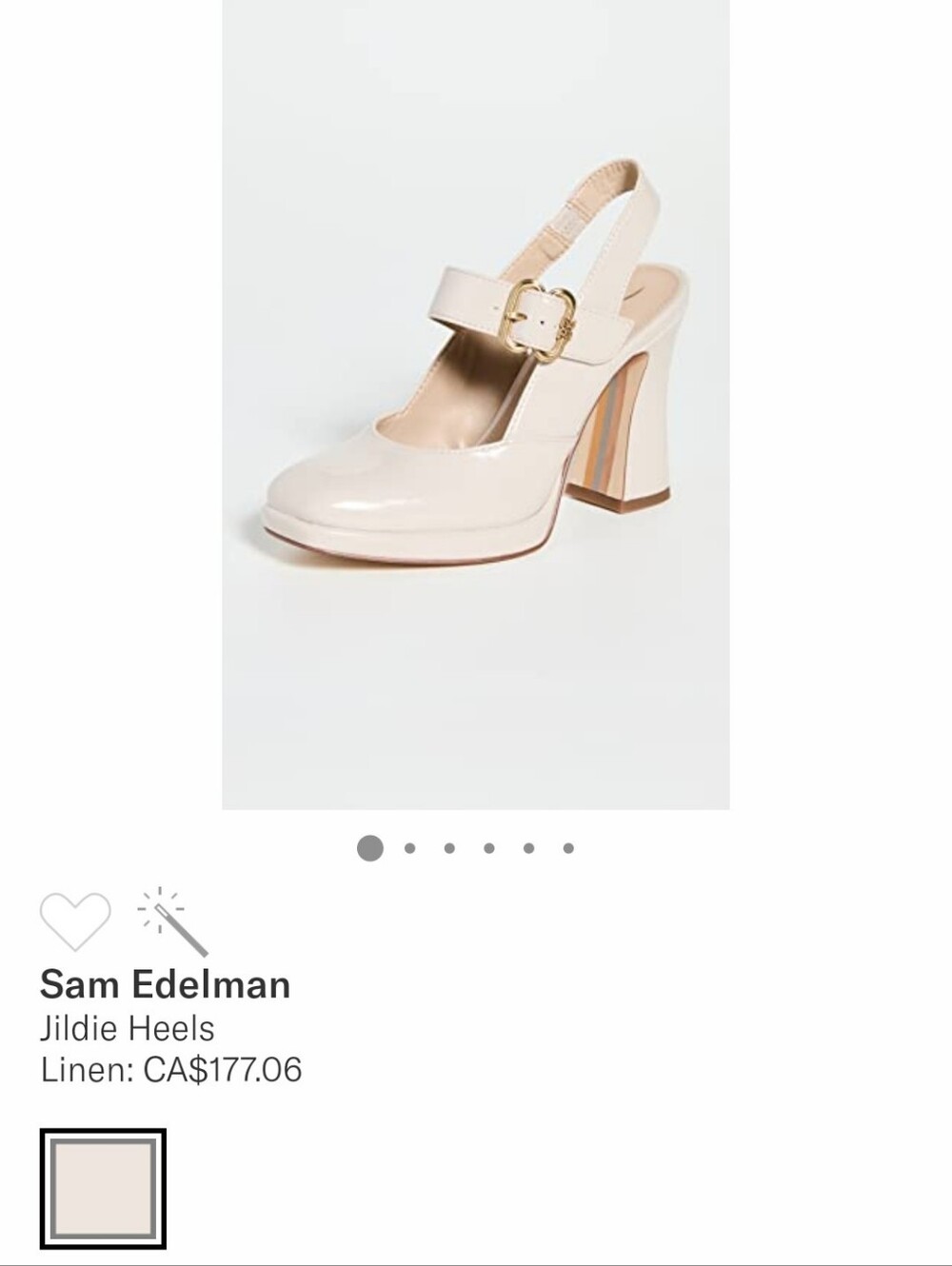 Sam Edelman Patent Cream Mary Jane Block Heel Slingback Pumps